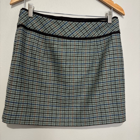 Outback Red Wool Mini Skirt - Blue & Green Tweed - Picture 4 of 10